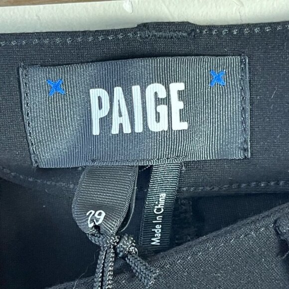 PAIGE Winona stretch-jersey slit cuff flared pants black NEW NWT size 29 - Picture 10 of 16